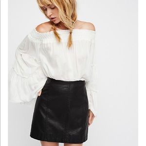 Free People Modern Femme Vegan Leather Mini Skirt
